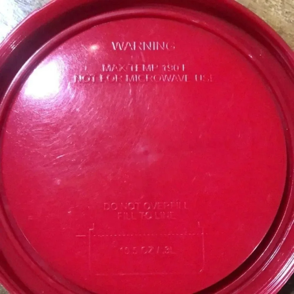 Vintage Campbells Soup Red Plastic Container‎ Storage Jar Collectible